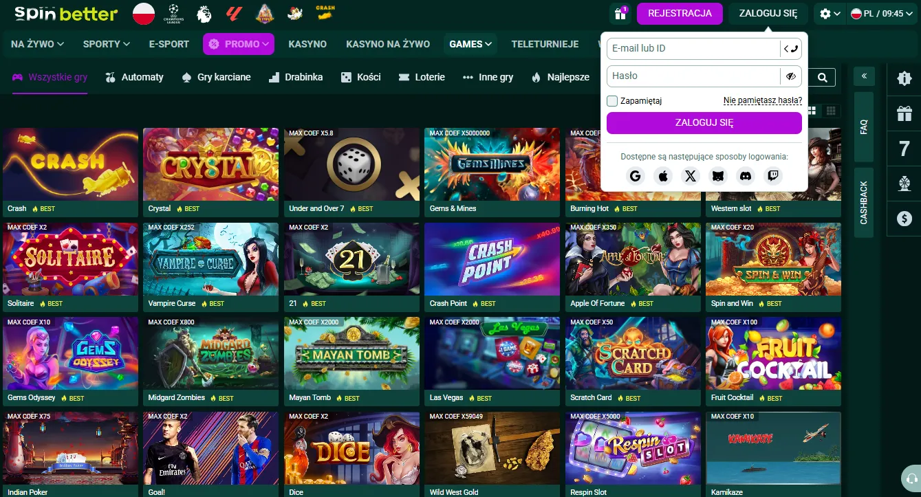 Spinbetter login proces logowania krok po kroku